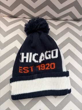 Authentic New Era NFL Chicago Bears Cuffed Pom Knit Beanie Hat "Bears Football"